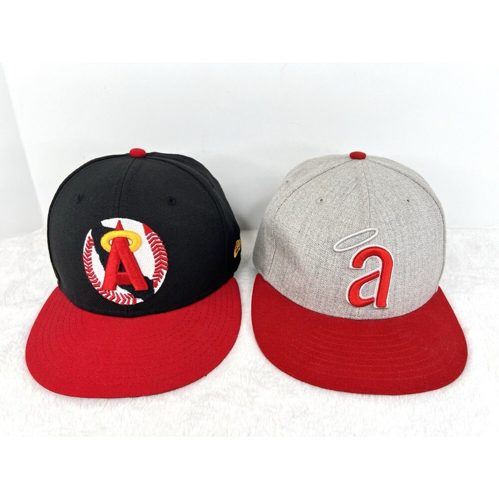 Los Angeles Anaheim Angels Hat Cap Fitted 7 1/4 MLB New Era 59Fifty Lot of 2